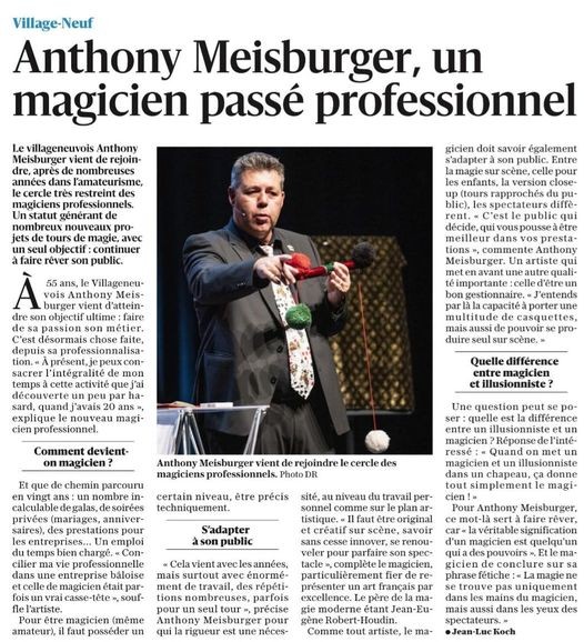 Anthony Meisburger Magicien d'Alsace